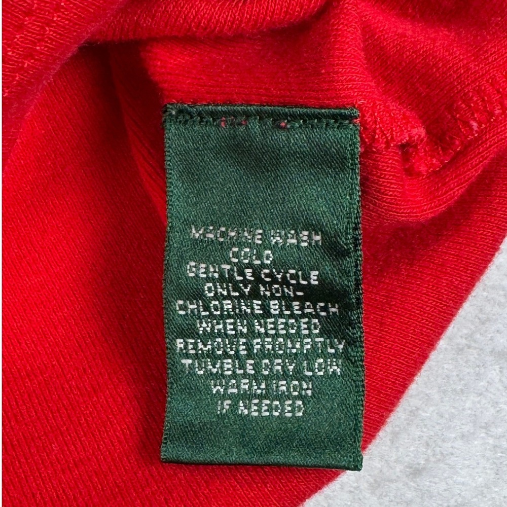 Lauren Ralph Lauren Red Navy Blue Contrast Polo Shirt XL Gold Crest Buttons - Picture 5 of 7